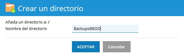 Nombre del archivo de backup