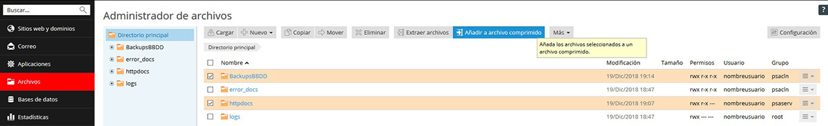 Crear copia con todos los archivos de la web