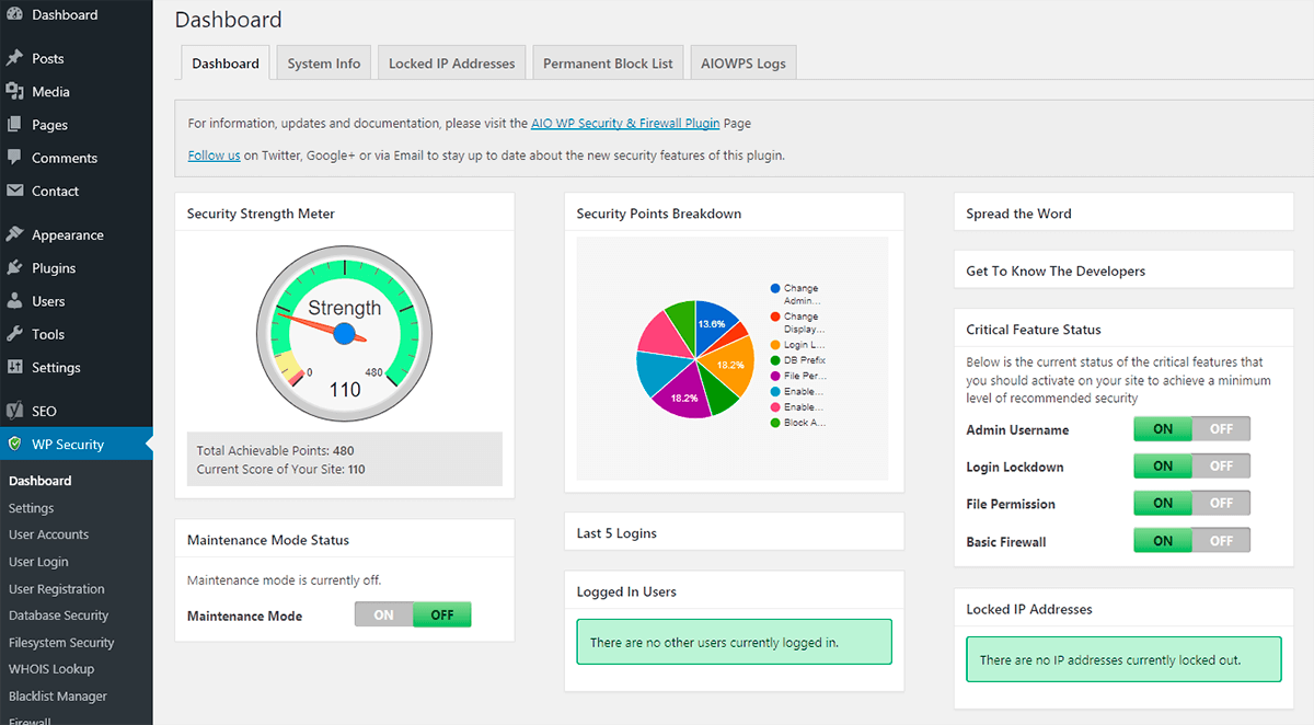 All In One WordPress Security and Firewall Plugin